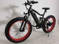 Vélo électrique à pneus larges de 26 pouces, cadre en aluminium, 7 vitesses, moteur à moyeu arrière sans balais 500W haute vitesse, batterie lithium 48V 10.4Ah, suspension intégrale