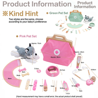 Kit de jeu en bois pour vétérinaire, jeu de rôle Montessori, docteur, animal, chiot, médical, cognitif, kit d'activités éducatives pour tout-petits
