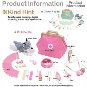 Kit de jeu en <span class=keywords><strong>bois</strong></span> pour vétérinaire, jeu de rô<span class=keywords><strong>le</strong></span> Montessori, docteur, animal, chiot, médical, cognitif, kit d'activités éducatives pour tout-petits - Product Image 4