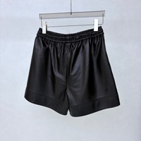Shorts en cuir noir pour femme avec poche latérale, fermeture boutonnée, imperméables, coupe droite, pour le quotidien, décontracté, streetwear, voyage et loisirs