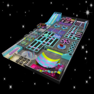 プロの商業屋内遊び場忍者戦士障害物コーストレーニングジムトランポリンパーク装置子供のための - Product Image 3