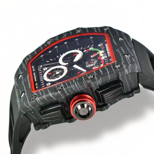 Montre à quartz squelette tonneau pour homme, style sport tendance, bracelet en silicone, lumineuse, multifonction à six aiguilles, vente en gros - Product Image 4