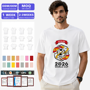 Camiseta Gráfica para Hombre, Manga Corta, Cuello Redondo, 100% Algodón, Estampado de Fútbol, Ropa Deportiva Informal para Fanáticos, OEKO-TEX BSCI - Product Image 1