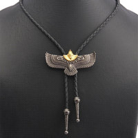 Cravate Bolo pour Homme Style Vintage Western en Denim, Pendentif Collier en Alliage Personnalisable avec Votre LOGO, Bouton de Vêtement Tendance