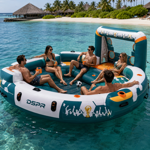 Plateforme flottante gonflable pour le football nautique, grande île aquatique ronde pour les loisirs en mer et les divertissements en plein air - Product Image 2