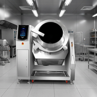 Máquina Automática de Salteado Rotatorio a Gas, Rotación de 360 Grados, Acero Inoxidable 304, Equipo Comercial Multifuncional Natural