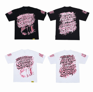 Camisetas de Alta Calidad para Hombre, Estilo Y2K, 100% Algodón, con Estampado 'THAT'S AWFUL LOT of COUGH SYRUP' - Product Image 1