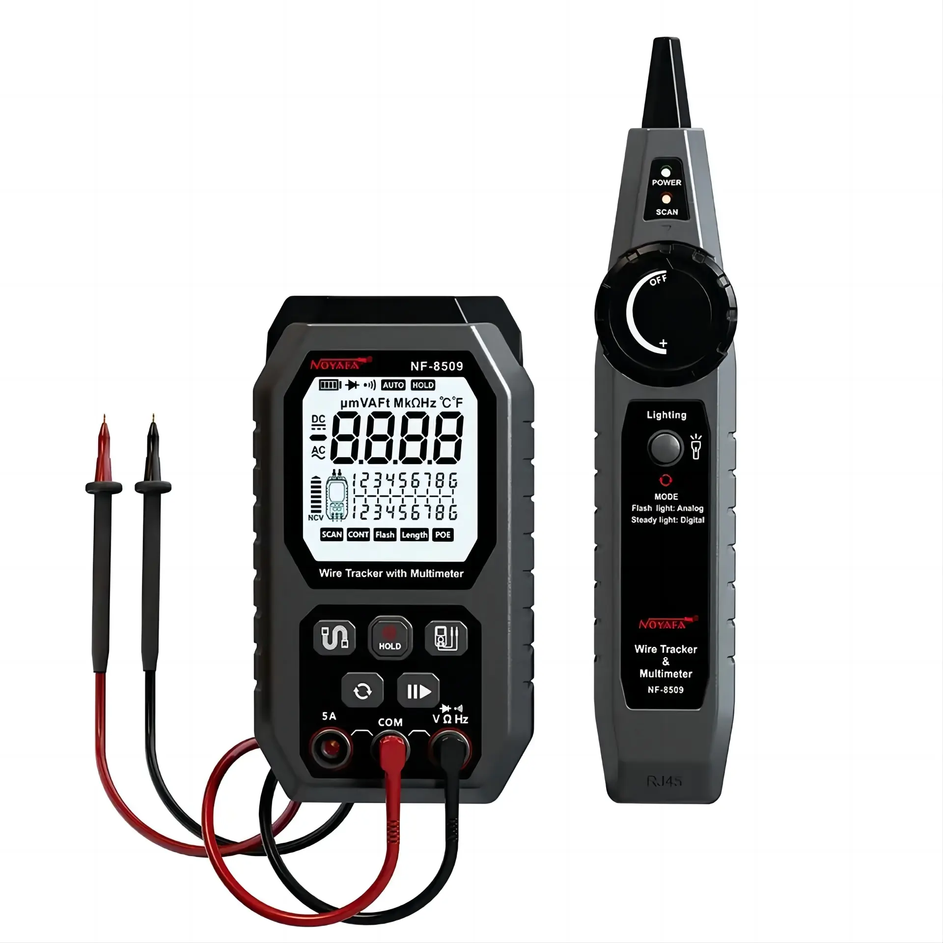 Noyafa Nf-8509 2 in 1 Multifunktions-Draht detektor mit Multimeter-Netzwerkkabellänge-Messgerät