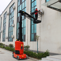 Plateforme élévatrice verticale portative 6m 8m 10m, autopropulsée, électrique, pour une personne, avec mât en aluminium léger