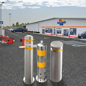 Dissuasore Automatico di Sicurezza Roadsafe HLZ in Acciaio Inox con Finitura a Specchio, Barriera Stradale di Sicurezza D140xH1000mm con 2 Riflettori - Product Image 1