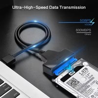 Adaptador USB 3.0 Tipo-C a SATA de 22 Pines, Cable de Datos Externo con Blindaje Trenzado, Convertidor para Disco Duro de Computadora (SSD/HDD)