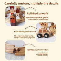 Juguete Educativo de Madera Maciza Montessori CPC EN71, Set de Construcción de Trenes Pequeños con Rieles para Niños de 2 a 6 Años