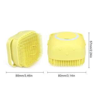 Dispensador de champú de silicona suave para mascotas, cepillo de limpieza para baño y aseo de perros, venta al por mayor, en stock - Product Image 2