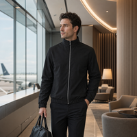 Veste décontractée d'hiver pour homme, finition satinée, sans capuche, coupe-vent, à fermeture éclair, en stock, faible MOQ, best-seller en Europe, personnalisable