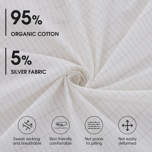 Khăn trải giường tiếp đất chống tĩnh điện sợi bạc 5% cho giấc ngủ ngon hơn, có chứng nhận CE - Product Image 2