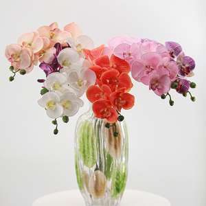 Flores de Orquídea Artificial de Látex Realistas Hechas a Mano con 7 Cabezas, Decoración al por Mayor para Bodas, Fiestas, Hoteles y Hogares - Product Image 1