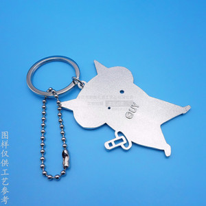 Porte-clés en alliage de zinc en forme de cochon de dessin animé, nickel brillant, forme irrégulière, résistant à l'usure, cadeau d'affaires, pendentif - Product Image 3