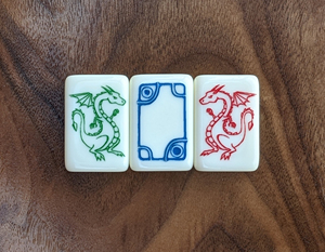 Jeu de Mahjong Vert <span class=keywords><strong>Florence</strong></span> de style américain avec 152 tuiles gravées – Ensemble de Mahjong traditionnel - Product Image 3