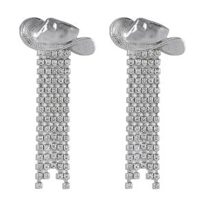 Pendientes de borla de diamantes de imitación de aleación para mujer estilo vaquero occidental - Product Image 6