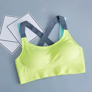 Sexy correa cruzada mujeres profesionales algodón de secado rápido ropa interior a prueba de golpes fitness running yoga sujetad