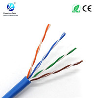 Câble réseau UTP Cat5e Xunfa Pass Test, 8 conducteurs, 23AWG, 1000 Mbps, certifié CE/ROHS, cuivre toronné bleu