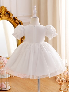 <span class=keywords><strong>Vestito</strong></span> Estivo per <span class=keywords><strong>Bambina</strong></span> con Collo Tondo, Motivi Floreali, Maniche a Palloncino, Fiocco, Stile Fatato, Abito Soffice per Matrimonio - Product Image 2