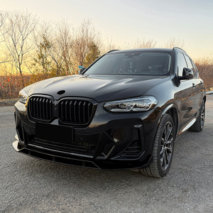 Amp Z Front Lip Splitter For Bmw X3 X4 G01 G02 Lci M Sport 2022 2024 Piano Black Carbon Fiber Texture Matte Finish - Product Image 2