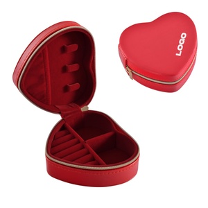 New Arrival Solid Black Purple Red Mini Love Heart Shape Jewellery <b>Box</b> Ring Velvet Jewelry <b>Box</b> Jewellery Storage Case Organizer - Product Image 2