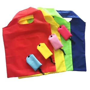 Custom Polyester Foldable Reusable Shopping Bag Grocery Folding Bag Waterproof Logo Reusable Fold Up Tote Bag
