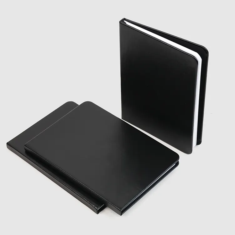 Cuaderno de escritura de cuero de imitación, cubierta dura de diseño de papel crema, Color negro, gran oferta