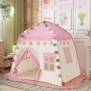 Casa de flores emergente portátil para niños, tienda de juegos de estilo castillo interior para niños para acampar y jugar - Product Image 4