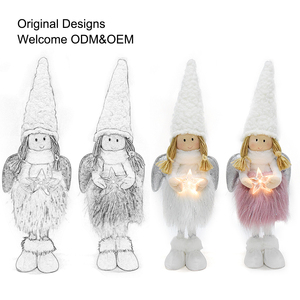 Figurines <span class=keywords><strong>de</strong></span> <span class=keywords><strong>Noël</strong></span> 2026, cadeaux, décorations pour la maison, ornements, filles debout en peluche, adorable poupée <span class=keywords><strong>ange</strong></span> LED avec étoile lumineuse - Product Image 1