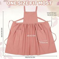 Tablier de cuisine rose en coton de bonne qualité avec logo personnalisé, sans manches, pour femme, idéal pour la peinture, la cuisine ou le barista