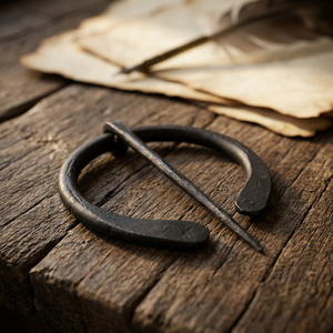 Broche médiévale en fer forgé à la main, style viking authentique, pour costumes, ajustement sécurisé, aspect robuste UMAR FAROOQ - Product Image 1