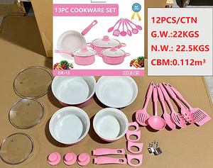 Nouvelle couleur antiadhésive coulée sous pression <span class=keywords><strong>en</strong></span> <span class=keywords><strong>fonte</strong></span> cuisine marmite poêle à frire casserole batterie de cuisine <span class=keywords><strong>avec</strong></span> <span class=keywords><strong>couvercle</strong></span> <span class=keywords><strong>en</strong></span> <span class=keywords><strong>verre</strong></span> - Product Image 3
