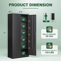 Armoire de classement en acier verrouillable avec deux tiroirs et serrure à clé