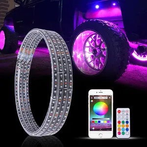 Altri accessori per luci per auto RGB RGBW esclusivo controllo APP musica Chasing 7 colori Hub Lighting Car Tire Light Row Wheel