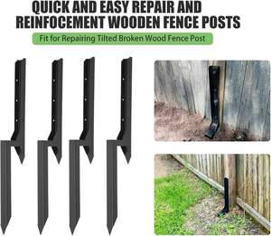 Estacas de reparación de madera de acero grueso Metal podrido roto 6X6 4X4 Kit de reparación de poste de valla - Product Image 4