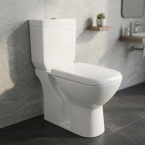 Inodoro Moderno de Cerámica Blanca de Dos Piezas con Doble Descarga, Montado en el Suelo, Ecológico, para Villa, con Certificación ISO9001 - Product Image 3