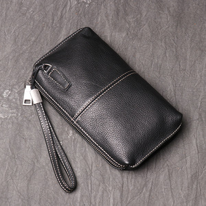 Wholesale New Style Men's Genuine Leather Clutch Bag Women's Soft Leather Long Wallet Fashion Simple Cowhide <b>Mobile</b> <b>Phone</b> Bag - Product Image 2