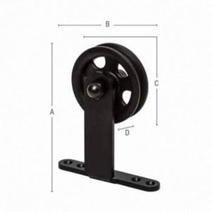 Kit de Herrajes para Puerta Corredera Tipo T WEKIS, Diseño Rústico Industrial en Negro, Acero y Latón Resistente para Exteriores y Sala de Estar - Product Image 4