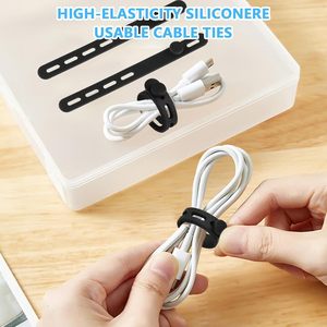 Bền Tái Sử Dụng Dây Quản Lý Khóa Khóa Sạc Đàn Hồi Dây Đeo Cáp 10-Pack Silicone Quan hệ Cáp Cho Trang Chủ Du Lịch - Product Image 2