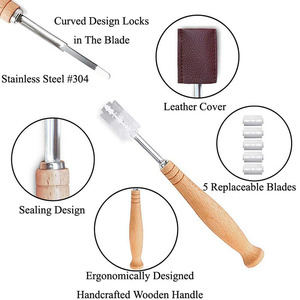 Meilleure qualité 304 acier inoxydable manche en bois lisse <span class=keywords><strong>fouet</strong></span> ensemble de pâte danoise <span class=keywords><strong>pour</strong></span> la cuisson gâteau Dessert pâtisserie au levain - Product Image 5