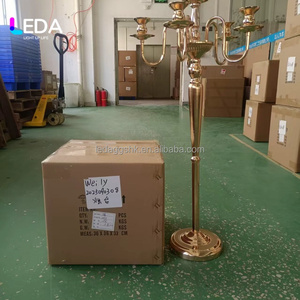 LEDA Factory Direct European Style Gold Iron Durable Candle Holder Wedding <b>Candlestick</b> Wedding Centerpiece for Events Decor - Product Image 2