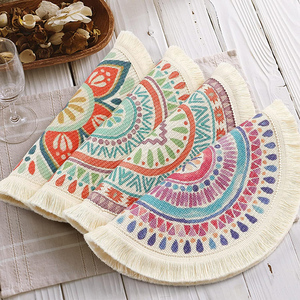 Classic Timeless round Handmade Cotton Table Placemats Reusable Waterproof with Plaid Feature Durable Wedding Style Wholesale - Product Image 5