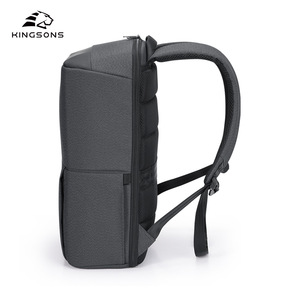 Kingsons Men's Business <b>Backpack</b> Grey Water Resistant Laptop <b>Compartment</b> Shoulder Straps For Business Travel - Product Image 2