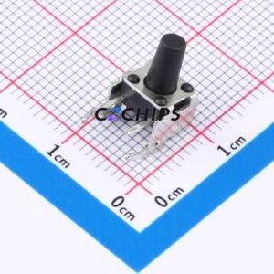 GT-TC101B-H100-L1 Tactile Switch Through hole,6x7.5mm Switch Single Pole Single Throw Round Button 2.5N Right Angle Insert - Product Image 1