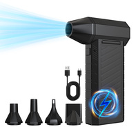 131000 tr/min souffleur de poussière d'air électrique portable voiture dépoussiéreur d'air avec LED et lumière SOS ventilateur à Jet réglable à 3 vitesses Turbo