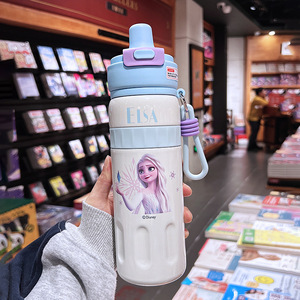 Botella de Agua Aislada de Doble Pared con Diseño de <span class=keywords><strong>Spiderman</strong></span> para Niños, <span class=keywords><strong>Taza</strong></span> con Pajita de Mickey de Acero Inoxidable 316, Termo Infantil Portátil - Product Image 4