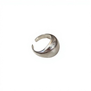 Minimalist 925 Sterling Silver Open <b>Ring</b> <b>Adjustable</b> Comfortable Smooth Dome Band <b>Ring</b> for Daily Wear Elegant Timeless Jewelry - Product Image 1